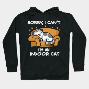 Sorry I Can't I'm An Indoor Cat. Funny Hoodie